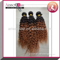 Factory direct sale 16 18 20 Inch Two Tone Ombre Colored Hair Weave Bundles With Closure